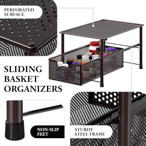 Stackable Under Sink Sliding Basket Drawer