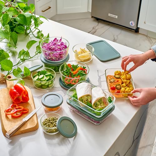 24pc Set Glass Food Storage Containers & Bowls with Airtight Lids (24 Count)