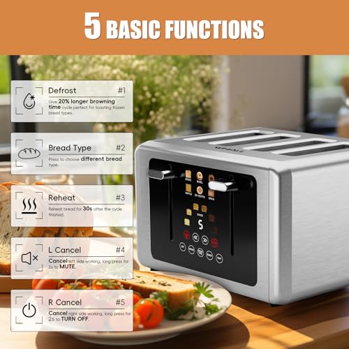 4 Slice Touch Screen Toaster