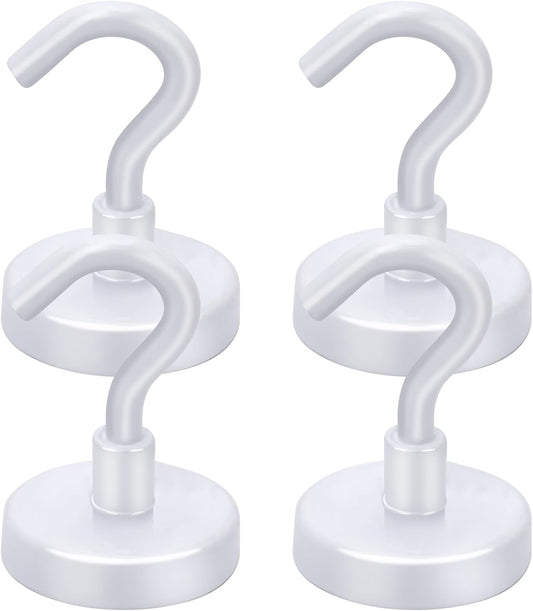 LOVIMAG Cruise Essentials, 80lbs Magnet Hooks for Cruise Cabin, Blue Magnets with Hooks for Hanging, Refrigerator,Ceiling,Strong Neodymium Magnets Heavy Duty for Kitchen, Garage,Home Improvement-4 Pcs