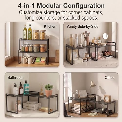 Stackable Kitchen Cabinet Organizer Shelves Pantry Rack Set of 2 (2 Count)