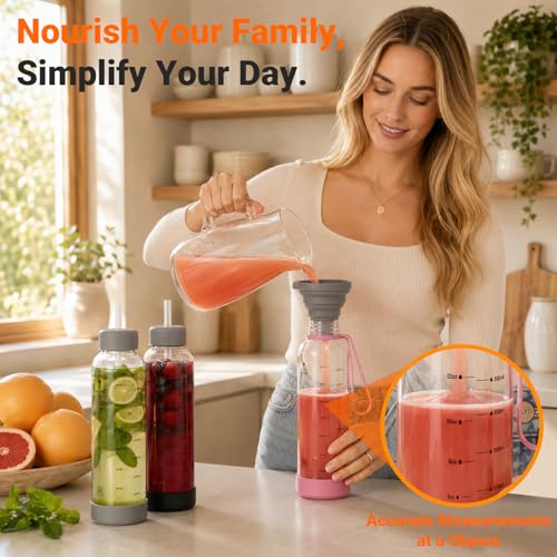 18 oz Glass Water Bottles (6 Count)