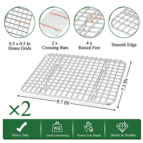 10.4 Inch Toaster Oven Pan Tray with Wire Rack