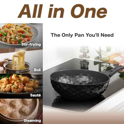 Diamond X Premium Non Stick Wok Pan with Lid