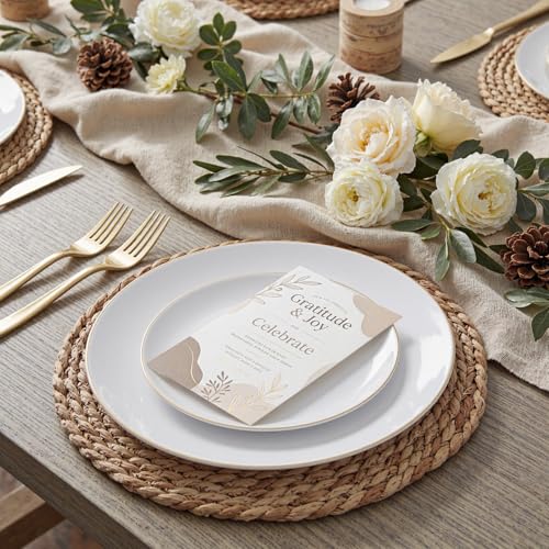200PCS Gold Plastic Plates (200 Count)