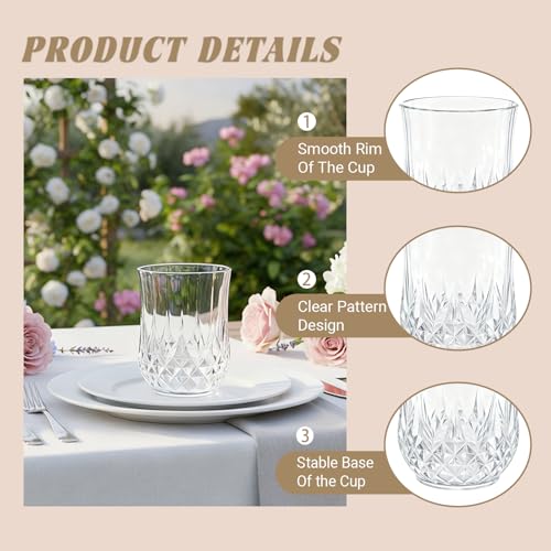 24 Pack Plastic Stemless Wine Glasses (24 Count)