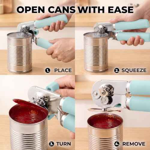Stainless Steel Swing Open Manual Can Opener Comfortable Grip