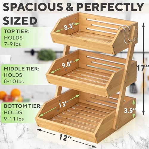 Bamboo 3 Tier Fruit Basket