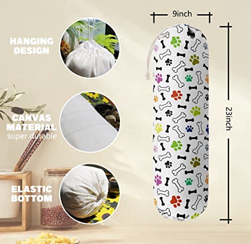 Dog Pattern Grocery Bags Holder & Organizer