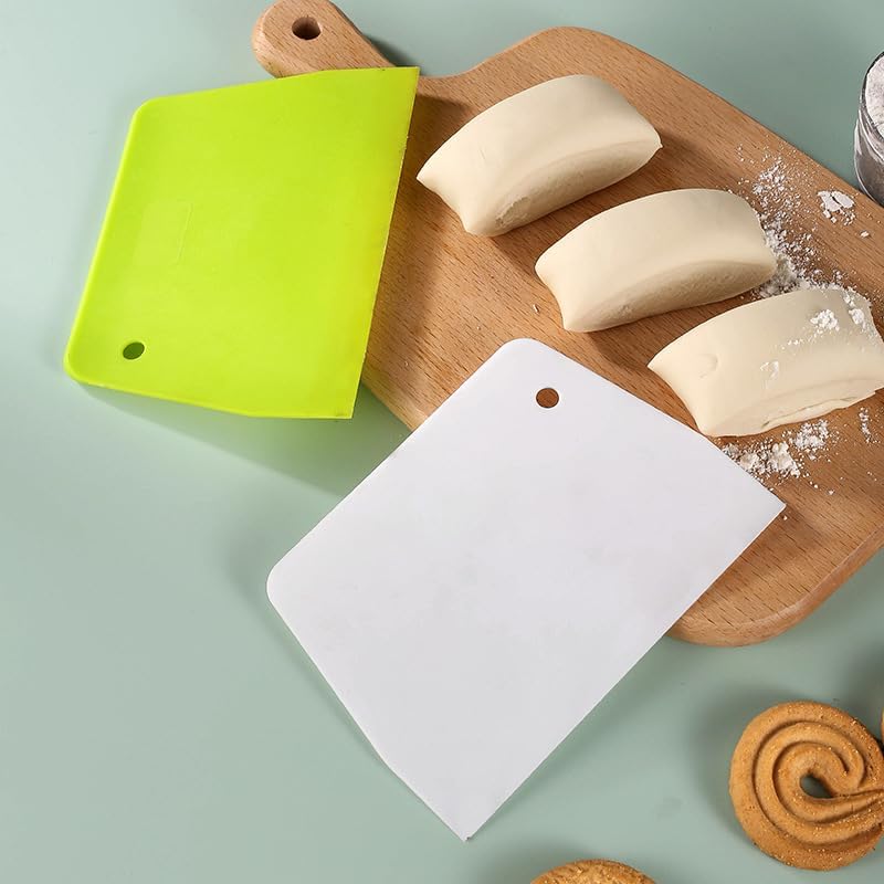Plastic Bench Scraper & Chopper (14Pcs), Multi-Purpose Dough Scraper Bench Scraper, Flexible Bowl Scraper, Sharp Edge & Angles, Dough Cutter, Kitchen Utensil for Bread, Pizza, and Flat Top Griddles - Culinary Roots