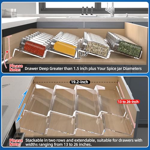 Clear Acrylic Spice Drawer Organizer (8 Count)