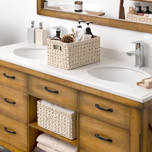 White Wicker Baskets for Storage (2 Count)
