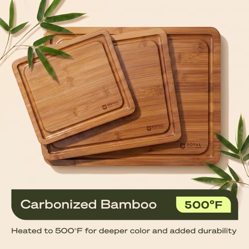 Wooden Cutting Boards for Kitchen Meal Prep & Serving (3 Count)