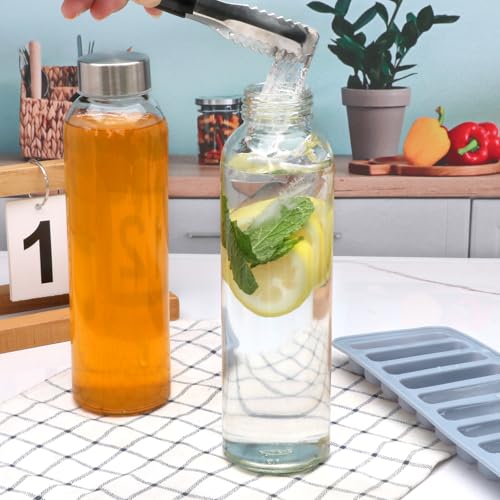 Glass Juice Bottle with Lids Set of 8 (8 Count)
