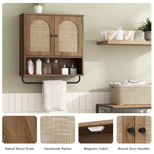 Rattan Bathroom Wall Cabinet