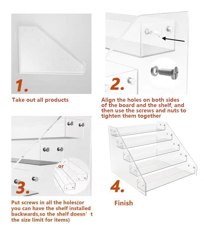 3 Tier Clear Acrylic Spice Rack Organizer for Cabinet Countertop
