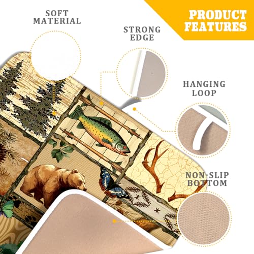 Rustic Cabin Dish Drying Mat