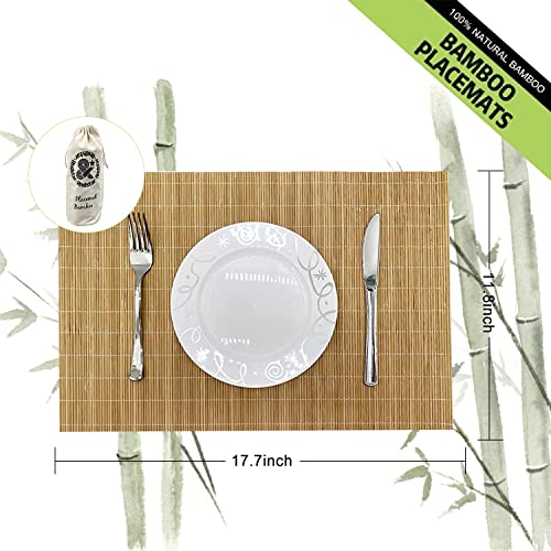 Bamboo Placemats Set of 6 Non (12 Count)