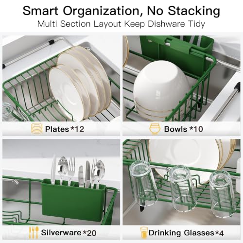 Green Dish Drying Rack in Sink