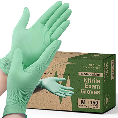 Biodegradable Disposable Nitrile Gloves Medium (150 Count)