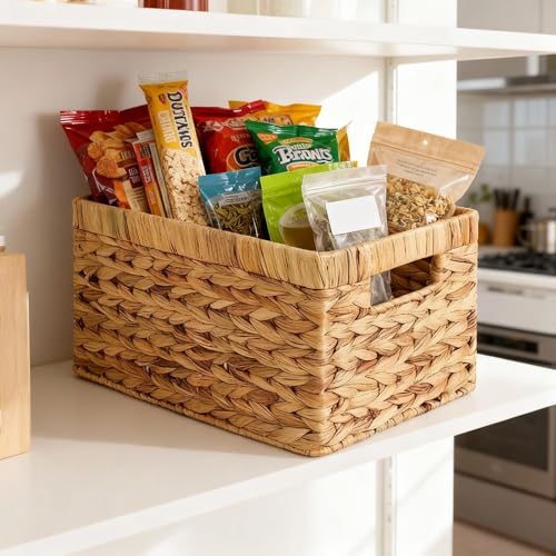 Wicker Storage Baskets for Shelves (4 Count)