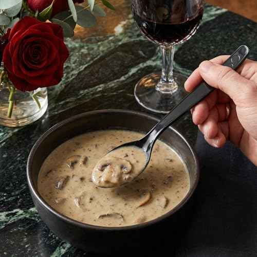 1000 Count Black Plastic Spoons Heavy Duty