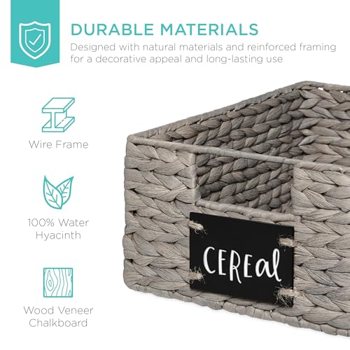 Set of 4 9x12in Water Hyacinth Pantry Baskets (4 Count)