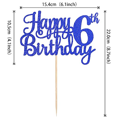 1 PCS Happy 6th Birthday Cake Topper