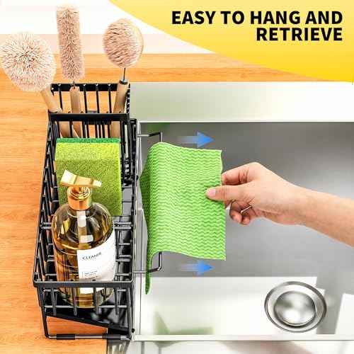 Kitchen Sink Caddy Organizer with High Brush Holder