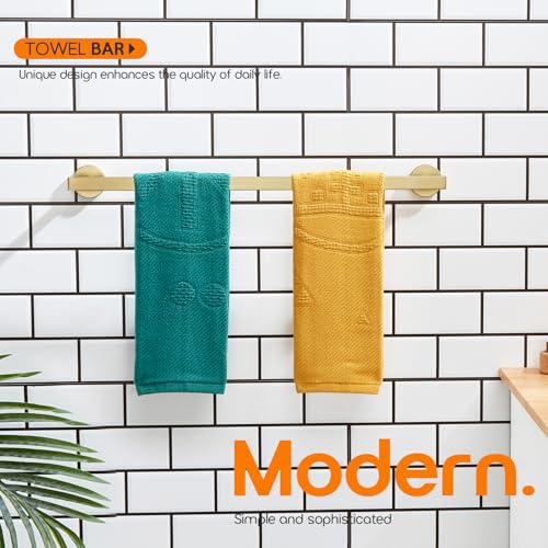20 Inch Bathroom Towel Bar Bath Towel Rack Kitchen Towel Holder Towel Shelf Wall Mounted SUS304 Stainless Steel Brushed Gold AN4001GD