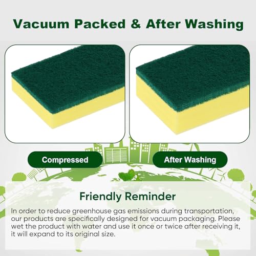 Heavy Duty Scrub Sponges Kitchen 60 Count