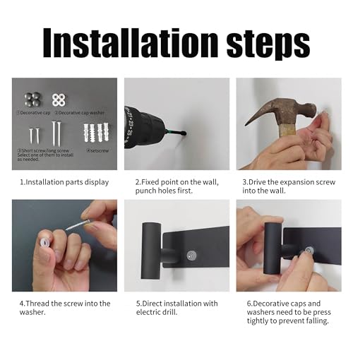 5 T Shaped Wall Hooks