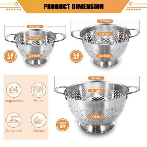 Stainless Steel Colander Set of 3 (3 Count)