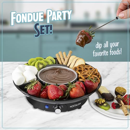 Electric Fondue Party Set for Chocolate and Cheese Fondue