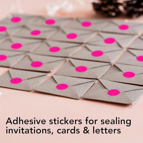 Neon Pink Perforated Round Circle Dot Sticker 1 (80 Count)