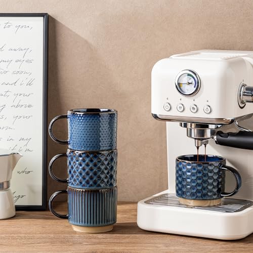 12 OZ Stackable Coffee Mugs Set of 6 (6 Count)