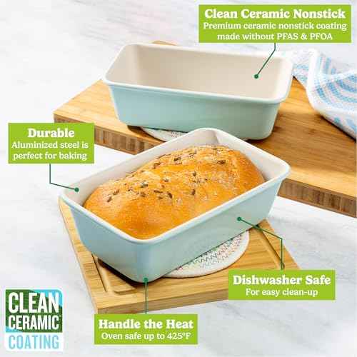 Clean Ceramic Loaf Pan Set (2 Count)