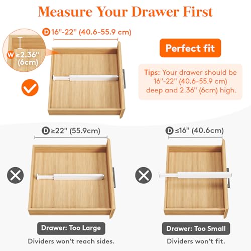 2.36" Upgrade Kitchen Drawer Dividers (8 Count)