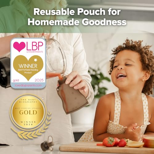 Refillable Silicone Baby Food Pouch (4 Count)