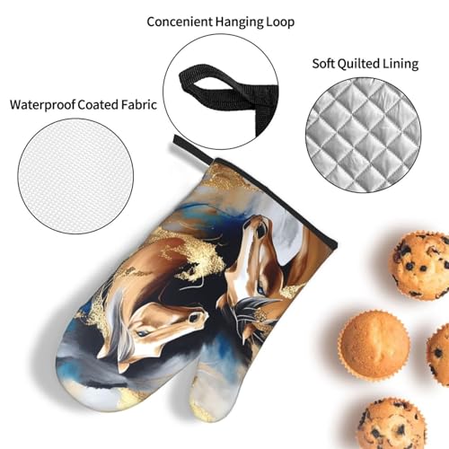 Horse Oven Mitts and Pot Holders Sets of 3 (3 Count)