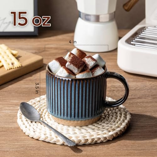 15 OZ Stackable Coffee Mugs Set of 4 (4 Count)