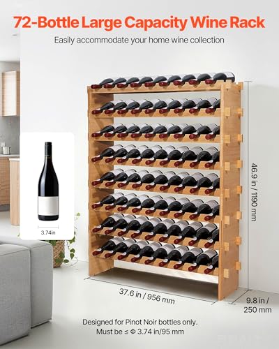 72 Bottle Stackable Modular Wine Rack