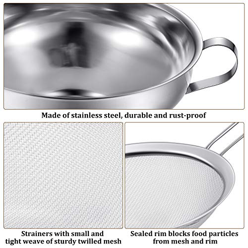4 Pcs Stainless Steel Canning Funnels with Fine Mesh Strainer (4 Count)