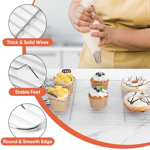 Stainless Steel Cooling Racks Set for Oven Cooking Baking (4 Count)