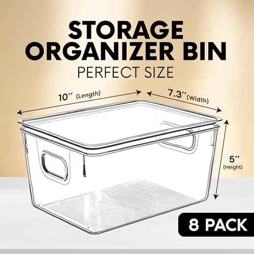 Clear Plastic Storage Bins with Lids (8 Count)
