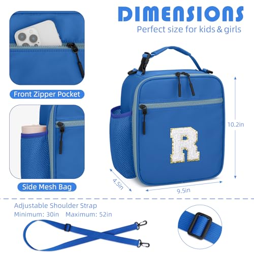 Lunch Box Kids Large Initial Insulated Lunch Bag for Girls