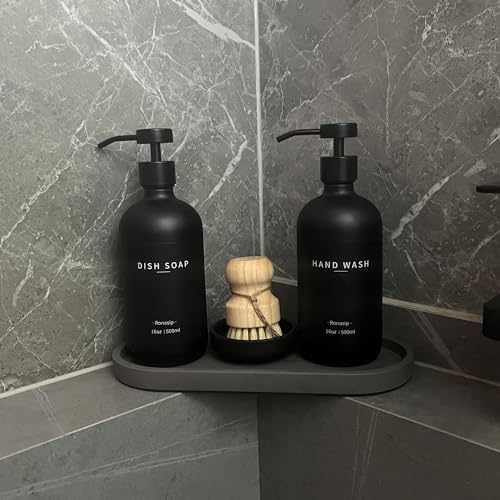 Set of 5 Kitchen Soap Dispenser Set 16 Oz Glass Hand Dish Soap Dispenser with Stainless Steel Pump (5 Count)