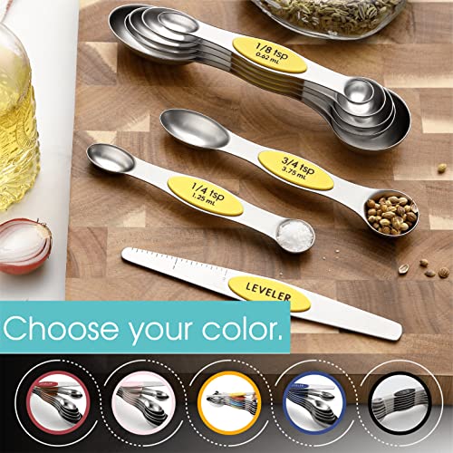 Stainless Steel Magnetic Measuring Spoons Set of 8