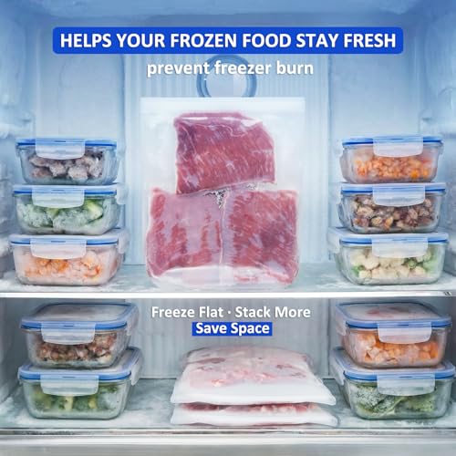 100% Silicone Flat Gallon Freezer Bags (4 Count)