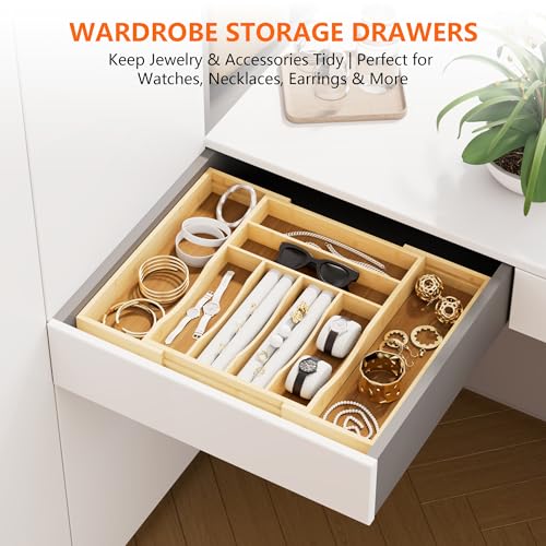 Expandable Bamboo Drawer Organizer Cutlery 6
